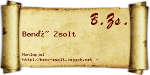 Benő Zsolt névjegykártya