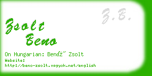 zsolt beno business card